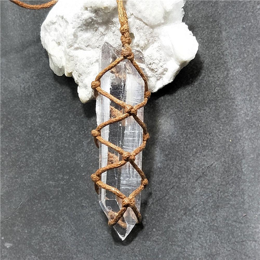 Spiritual Abacus White Crystal Pillar Pendant Necklace | Natural Healing Stone Jewelry