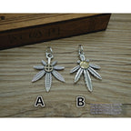Spiritual Abacus 925 Sterling Silver Thai Silver Gold-Dotted Feather Pendant