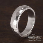 Genuine Sterling Silver 999 Hammer Pattern Men'S and Women'S Rings Six-Character Mantra Simple Jewelry