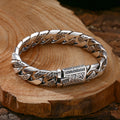 Spiritual Abacus 925 Sterling Silver Tangcao Pattern Cuban Bracelet – Thick Men’s Style