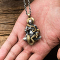 Spiritual Abacus Silver-Plated Zodiac Buddha Avalokitesvara Pendant Necklace