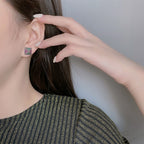 Spiritual Abacus 925 Sterling Silver Pyramid Earrings with Colorful Zirconia