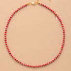 💎 Spiritual Abacus Natural Stone Beaded Choker – Minimalist Collar Necklace for Women