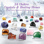🎄 24-Day Crystal Advent Calendar – Natural Healing Stones Countdown Set Holiday Gift Box with 24 Unique Crystals by Spiritual Abacus