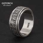 Spiritual Abacus 925 Sterling Silver Tibetan Spinner Ring – Om Mani Padme Hum Mantra for Men
