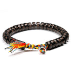 Spiritual Abacus Tibetan Buddhist Braided Bracelet – OM Mani Padme Hum | Natural Coconut Shell Beads | Unisex Spiritual Jewelry