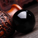⚫ Spiritual Abacus Black Obsidian Sphere – Protection & Divination Crystal Ball