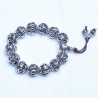 Spiritual Abacus Tibetan Silver Mantra Bracelet – Handmade Nepalese Heart Sutra & Six-Word Mantra Bead Bracelet