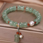 Spiritual Abacus Green Mori Style Natural Green Aventurine Bamboo Jade Bracelet