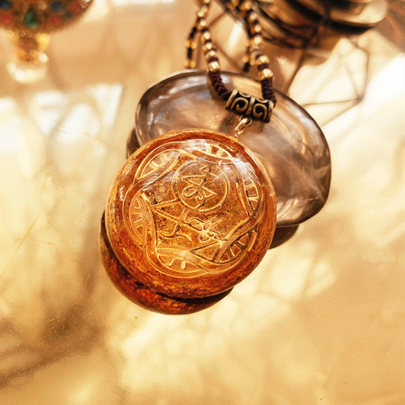 Spiritual Abacus Bonanza Wish Heart Fortune Charm Pendant Necklace