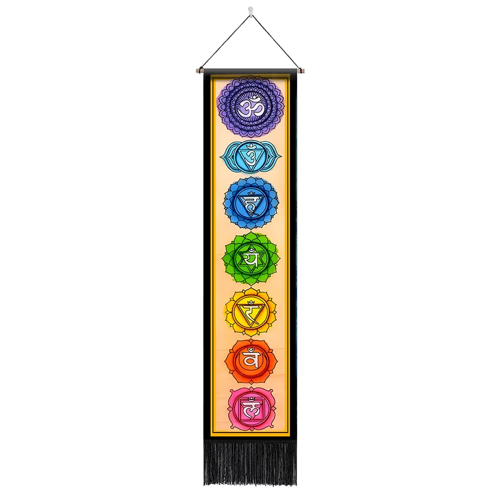 🧘‍♂️ Seven Chakra Wall Tapestry – Mandala Yoga & Meditation Wall Hanging Spiritual Room Décor for Energy Alignment & Mindful Living by Spiritual Abacus