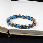 🔷 Blue Malachite Chakra Mala Bracelet – Natural Stone Buddhist Prayer Beads Healing Strand Bracelet for Yoga, Meditation & Energy Balance by Spiritual Abacus