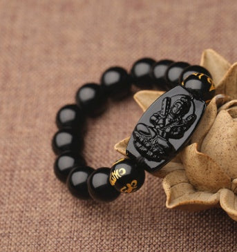 Spiritual Abacus™ Obsidian Buddha Bracelet – Grounding & Mindfulness Beaded Jewelry