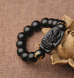 Spiritual Abacus™ Obsidian Buddha Bracelet – Grounding & Mindfulness Beaded Jewelry