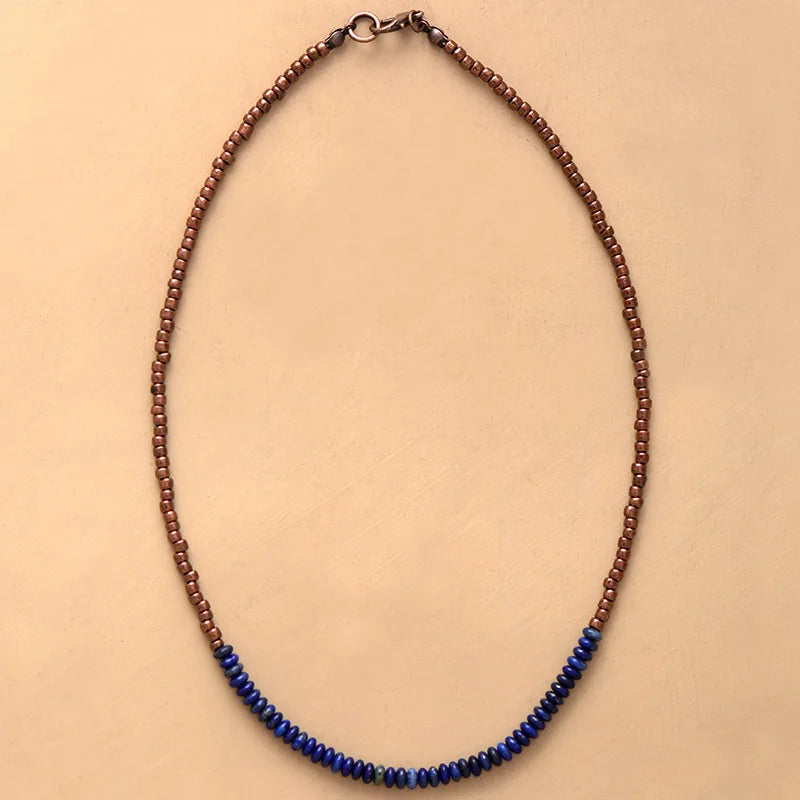 🌼 Spiritual Abacus Boho Seed Bead Choker – Vintage-Inspired Beaded Necklace for Women