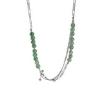 Spiritual Abacus Natural Green Aventurine Clavicle Chain Necklace for Women