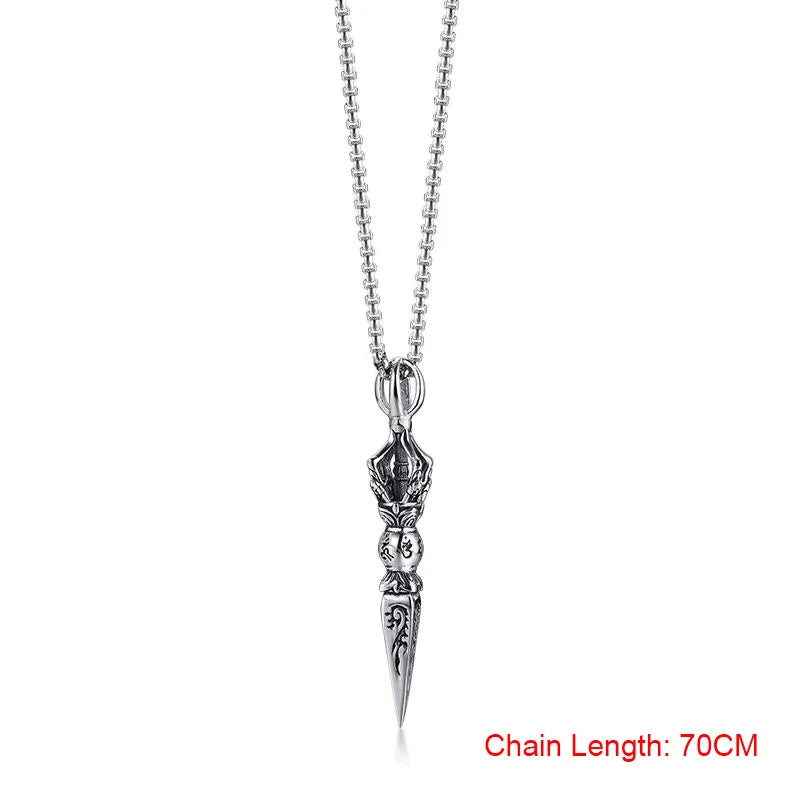 Spiritual Abacus ⚔️ Gandhanra Stainless Steel Tibetan Vajra Dagger Pendant