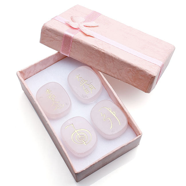 Spiritual Abacus Four Stones Reiki Symbol Flat Oval Stone