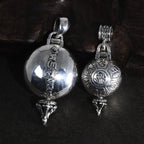 🕉️ Spiritual Abacus 925 Sterling Silver Openable Buddha Pendant – Six Words Mantra & Red Zircon Inlay
