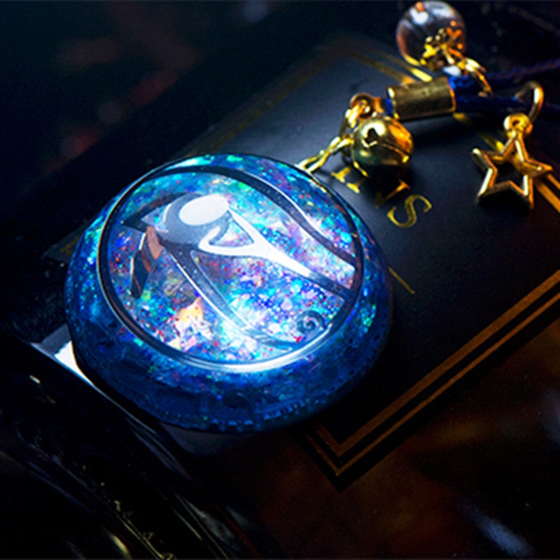 Spiritual Abacus™ Mandala Meditation Pendant – Blue Crystal Necklace & Car Keychain