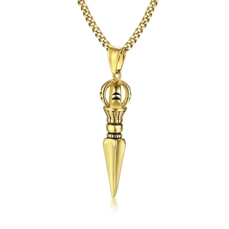 Spiritual Abacus ⚔️ Gandhanra Stainless Steel Tibetan Vajra Dagger Pendant