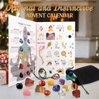 🎄 24-Day Crystal Advent Calendar – Natural Healing Stones Countdown Set Holiday Gift Box with 24 Unique Crystals by Spiritual Abacus