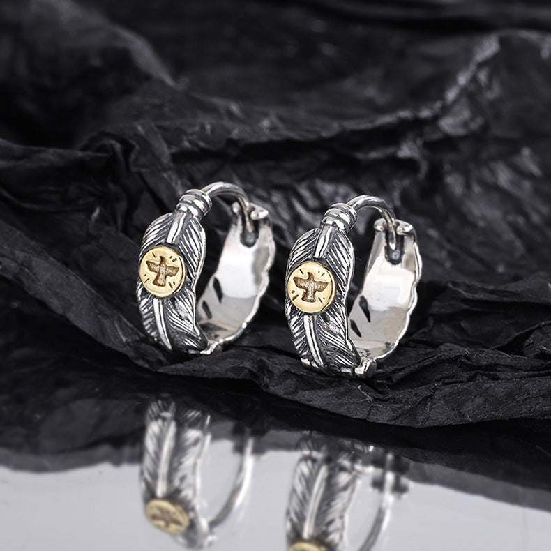 Spiritual Abacus S925 Sterling Silver Thai Silver Eagle Earrings