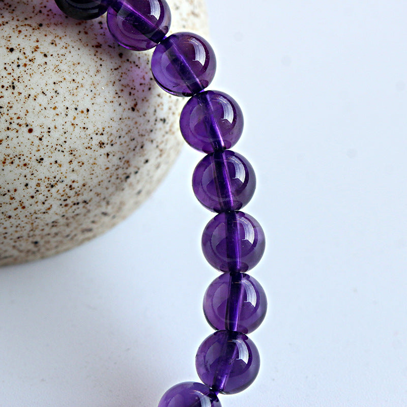 Spiritual Abacus™ Natural Amethyst Beaded Bracelet – Calming Crystal Bracelet for Balance, Protection & Mindfulness