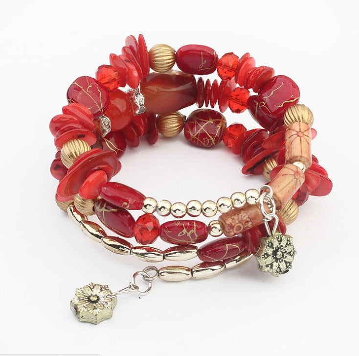 Spiritual Abacus™ Natural Pine Agate Beaded Wrap Bracelet