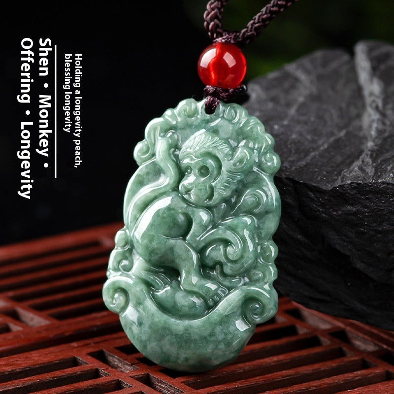 Spiritual Abacus Natural Cargo Jade Chinese Zodiac Pendant Ornaments (12 Signs)