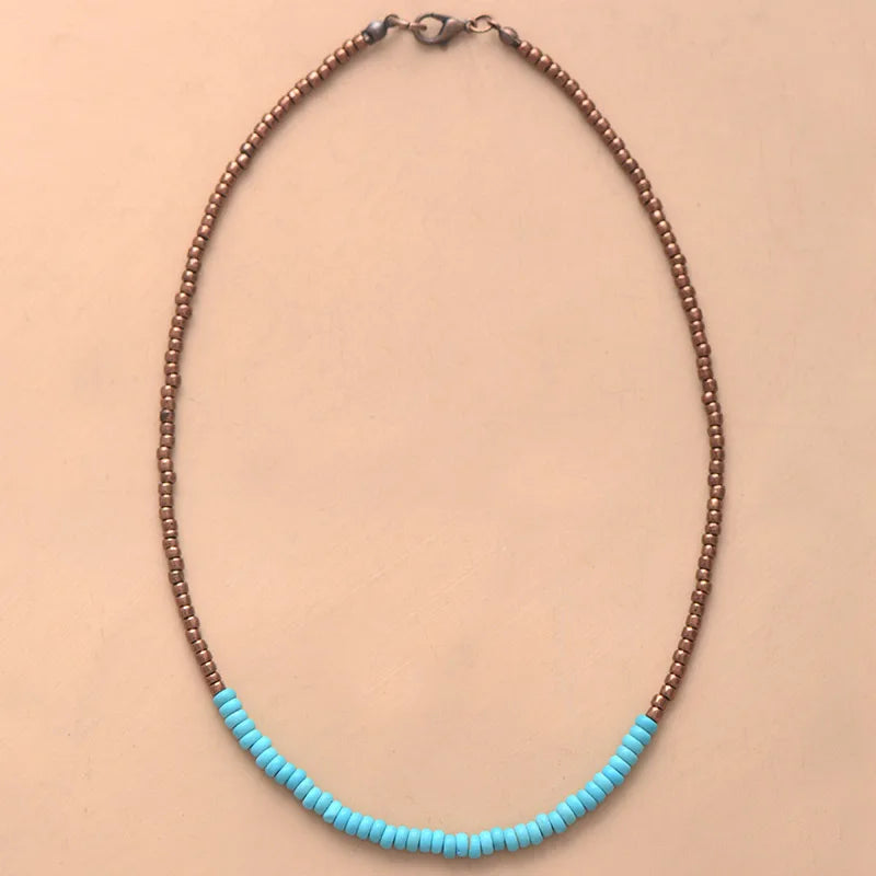 🌼 Spiritual Abacus Boho Seed Bead Choker – Vintage-Inspired Beaded Necklace for Women