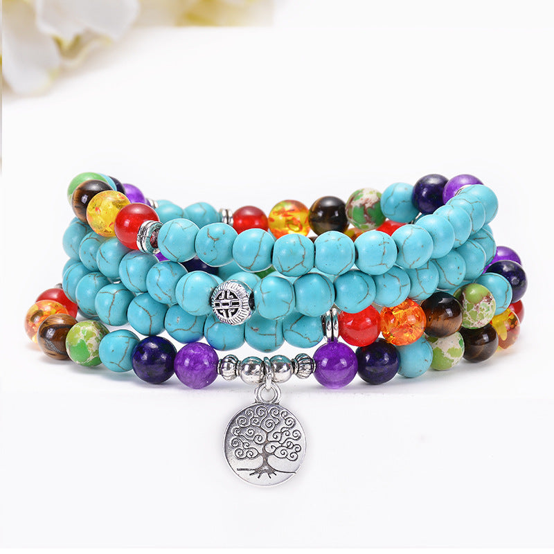 Spiritual Abacus™ Yoga OM Tree of Life & Lotus Pendant Bracelet