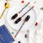 Spiritual Abacus Natural Obsidian Double Pointed Column Scepter Pendant