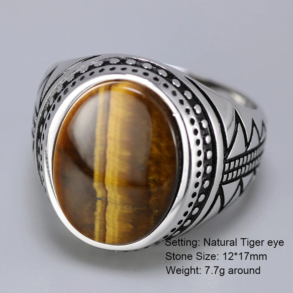 🐅 Spiritual Abacus 925 Sterling Silver Turkish Tiger Eye Ring – Solid Men’s Vintage S925 Jewelry