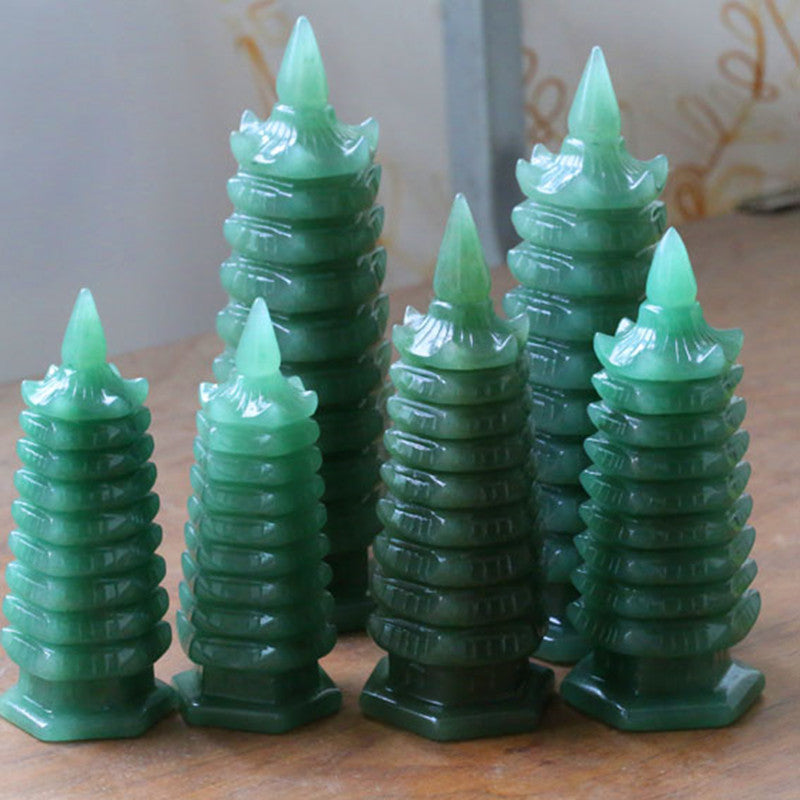 Spiritual Abacus Natural Aventurine Jade Wenchang Pagoda Ornament