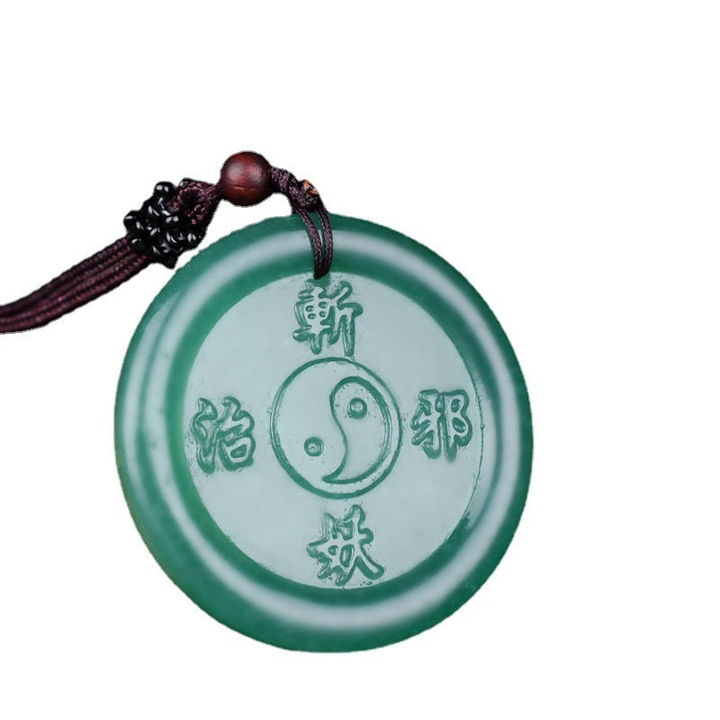 Spiritual Abacus Brazil Green Aventurine Yulin Jade Pendant (Unisex)