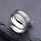 Spiritual Abacus Retro 925 Sterling Silver Leaf Ring