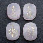 Spiritual Abacus Four Stones Reiki Symbol Flat Oval Stone