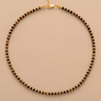 💎 Spiritual Abacus Natural Stone Beaded Choker – Minimalist Collar Necklace for Women