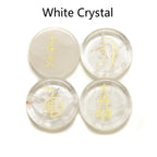 Spiritual Abacus 4-Piece Reiki Healing Stone Set – Natural Semi-Precious Crystal Slabs with Reiki Symbols (10 Color Options)