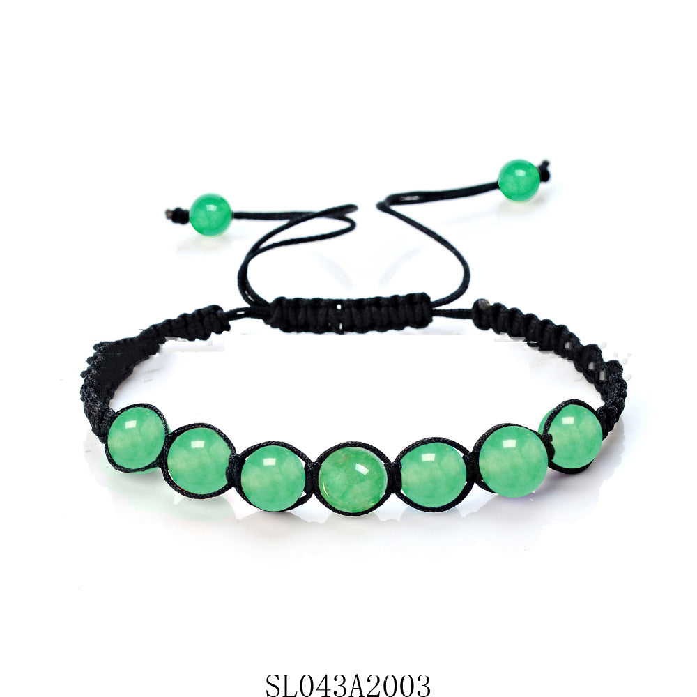 Spiritual Abacus 8MM Amethyst, Blue Gold & Green Aventurine Braided Bracelet