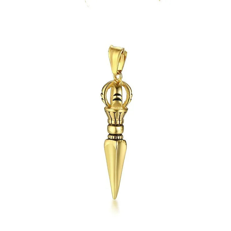 Spiritual Abacus ⚔️ Gandhanra Stainless Steel Tibetan Vajra Dagger Pendant