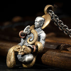 Spiritual Abacus Silver-Plated Zodiac Buddha Avalokitesvara Pendant Necklace