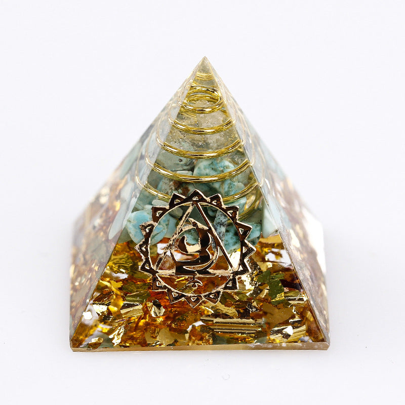 Spiritual Abacus Natural Crystal Gravel Pyramid Epoxy Decoration