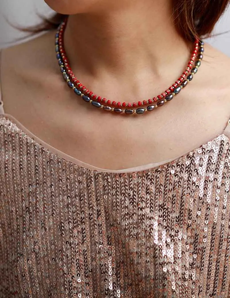 💎 Spiritual Abacus Natural Stone Beaded Choker – Minimalist Collar Necklace for Women