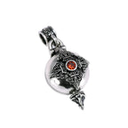 🕉️ Spiritual Abacus 925 Sterling Silver Openable Buddha Pendant – Six Words Mantra & Red Zircon Inlay
