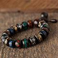 Spiritual Abacus™ Six-Character Mantra Peach Wood Bead Bracelet – Mindful Protection & Peace Wrist Mala