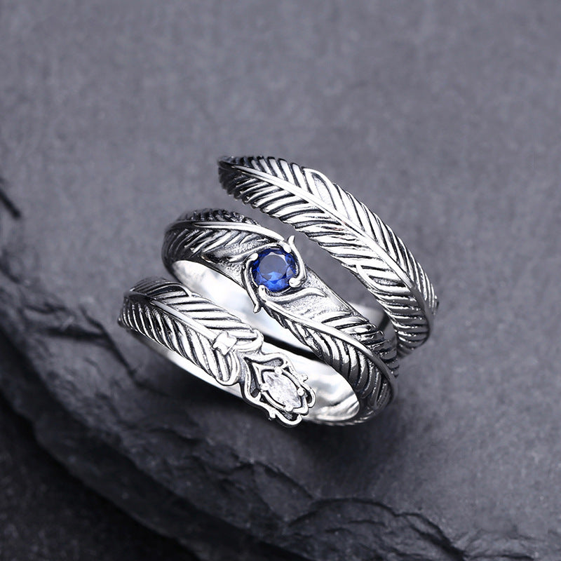 Spiritual Abacus Retro 925 Sterling Silver Leaf Ring