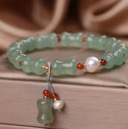 Spiritual Abacus Green Mori Style Natural Green Aventurine Bamboo Jade Bracelet