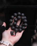 Spiritual Abacus 12-Bead Tibetan Black Wood Bracelet – Genuine Natural Beads for Prayer & Protection